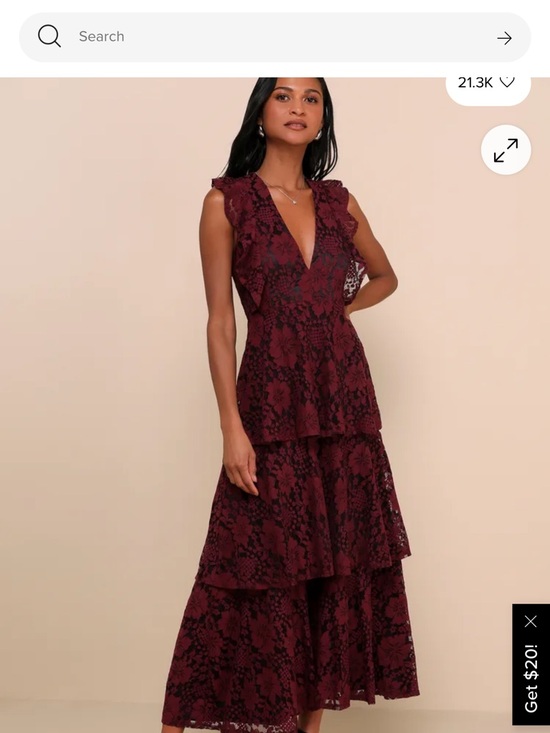 Lulus Dresses & Skirts - Lulu's Wine Lace Tiered V-Neck Maxi Dress
